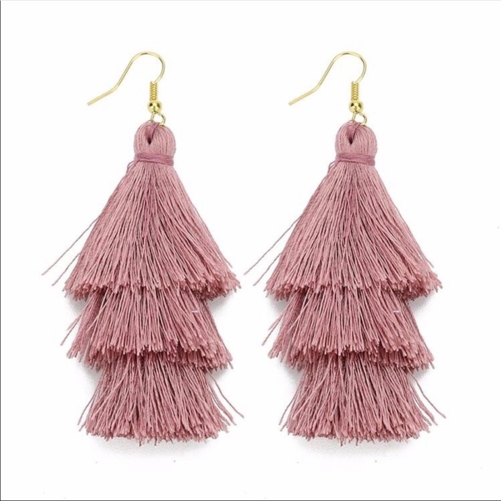 💗NEW Dark Pink Fringe Tassel Earrings💗